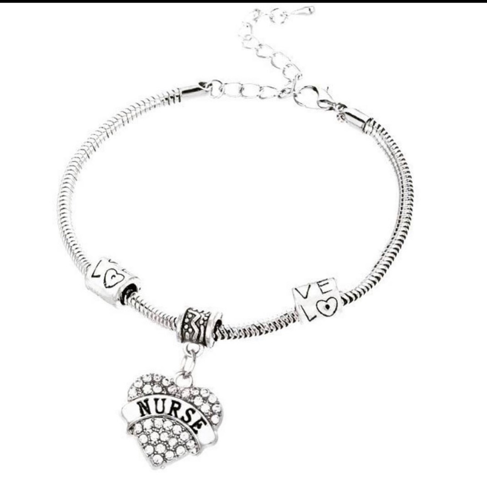 Crystal Nurse Charm Bracelete Love Bangle
